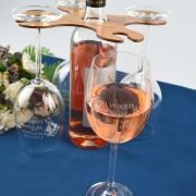Engraved Wooden Group Therapy Butler Set With Complimentary Wine Glasses