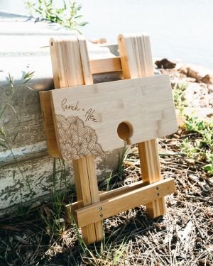 Engraved Bamboo Picnic Table with BONUS two Wine Glasses