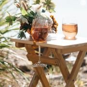 Engraved Bamboo Picnic Table with BONUS two Wine Glasses