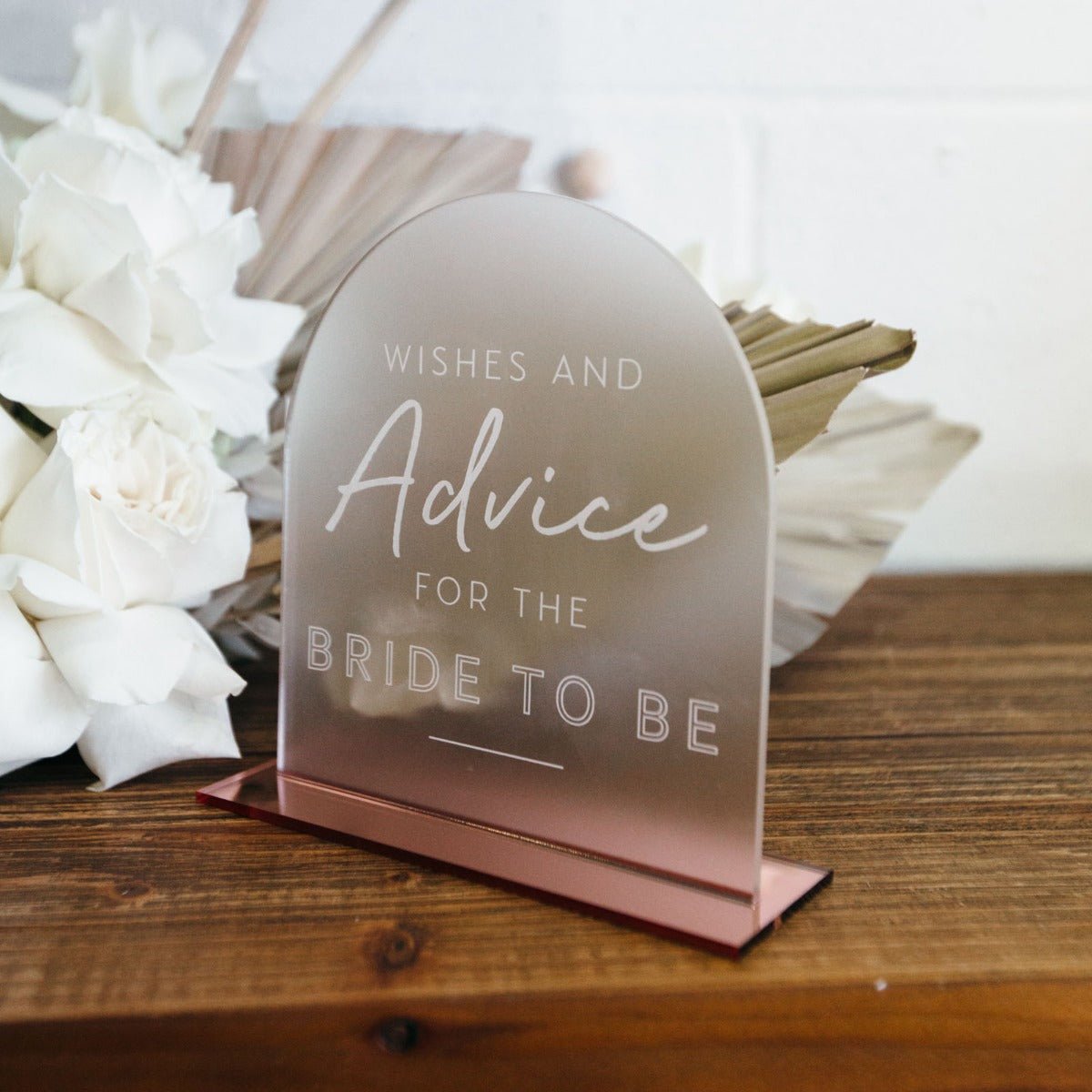 Acrylic Wishes and Advice Wedding Sign with Stand
