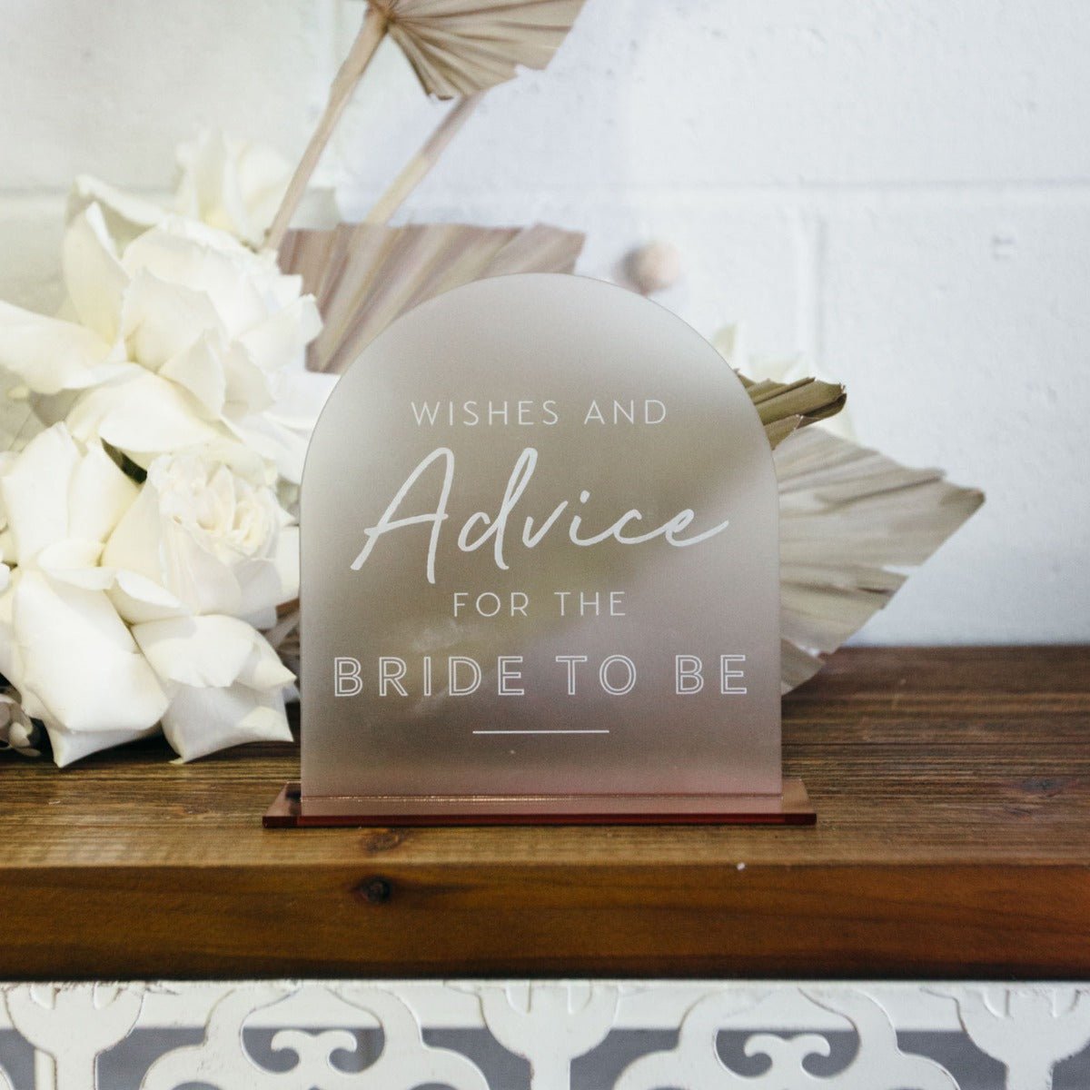 Acrylic Wishes and Advice Wedding Sign with Stand