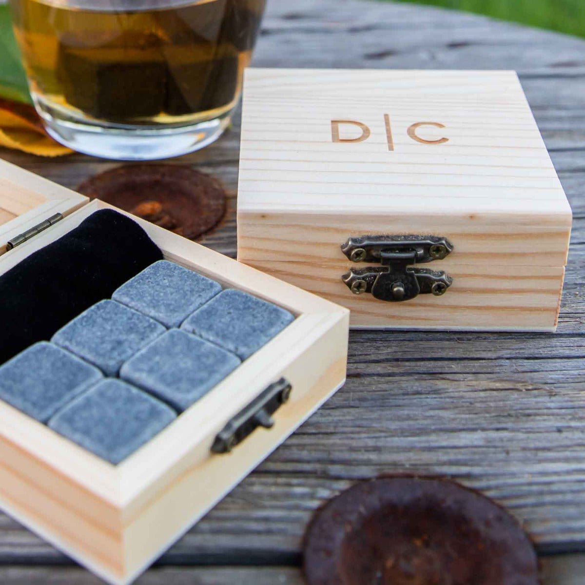 Wooden Gift Boxed Whiskey Stone Set of 6