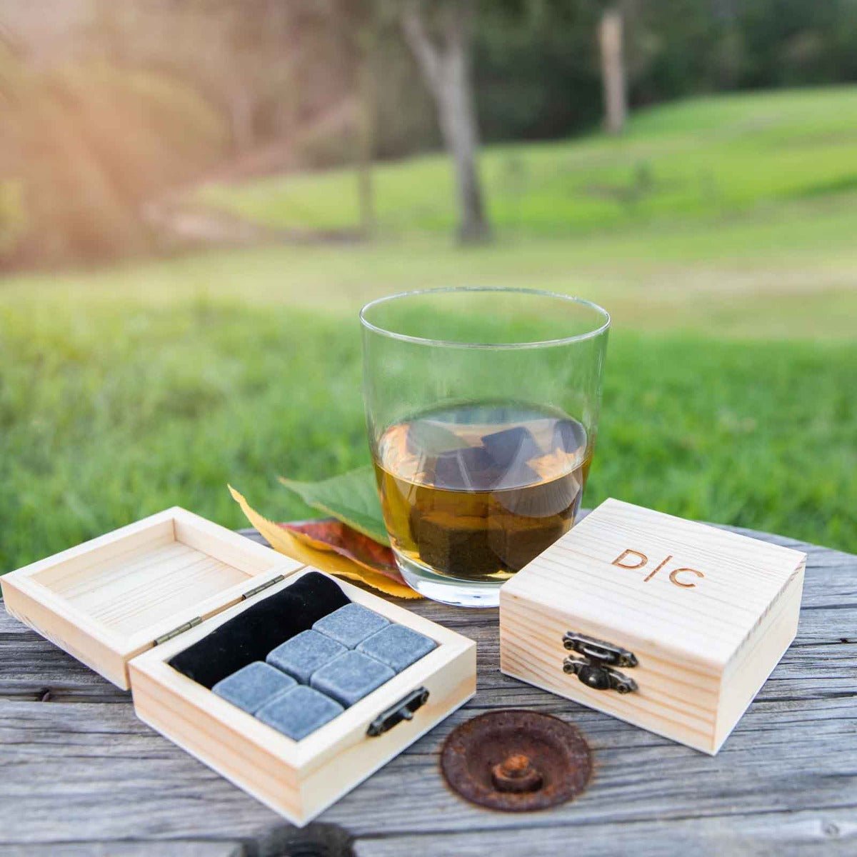 Wooden Gift Boxed Whiskey Stone Set of 6