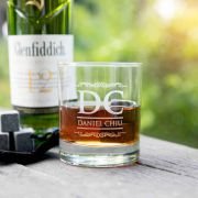 Engraved Birthday Wooden Gift Boxed Scotch Glass and Whiskey Stone Set
