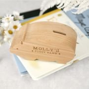 Engraved Wooden Piggy Money Box