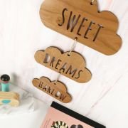 Laser Cut Wooden Cloud Room Sign Hanging Decoration