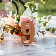 Laser Cut Wooden Table Numbers with Acrylic Stand