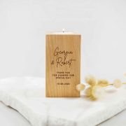 Engraved Wooden Tealight Holder Wedding Favour Gift