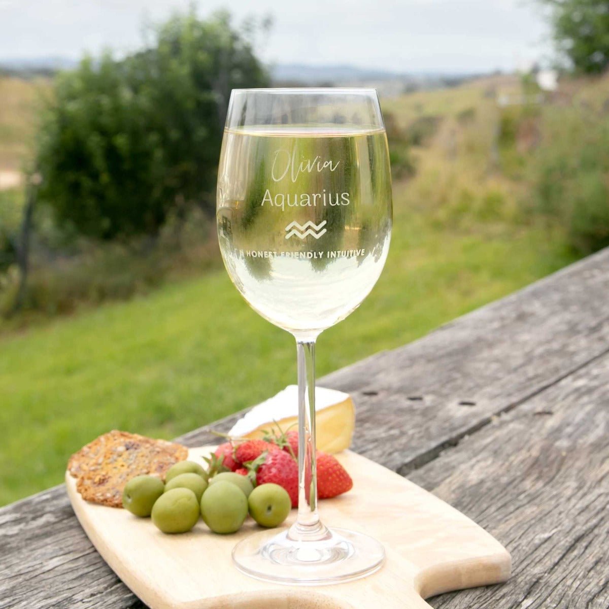 Zodiac Star Sign Engraved 360ml Wine Glass